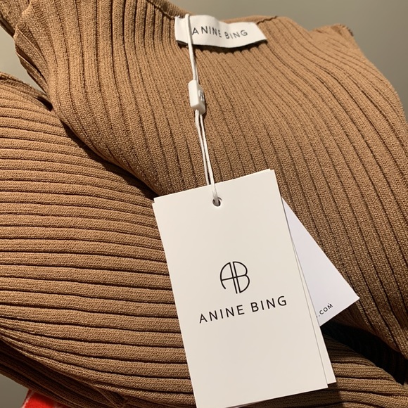 Anine Bing Tan Rib Knit Midi dress - Picture 7 of 16